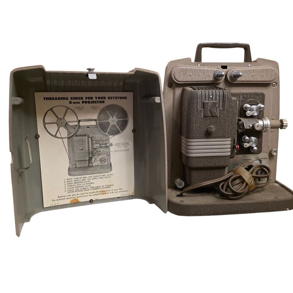 Vintage Keystone K100 8mm Movie Projector 5 Amps.115 Volts. A. C. Keystone Camer
